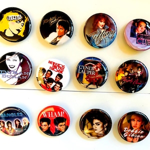 80s Party Buttons 1.25 inch - Pick Buttons
