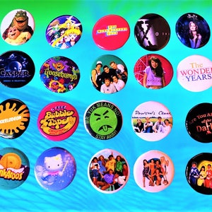 90s buttons (20 pack), 90s party, y2K, Nostalgic Gifts, Party favors, 90s gifts