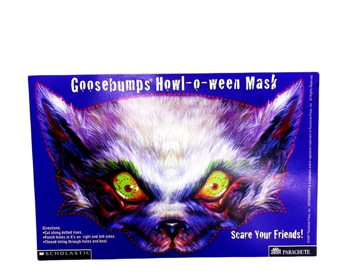 Goosebumps Howl-o-ween Mask, 1997 Insert, Rare