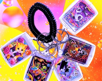 Lisa Frank Double Sided Keychains, Choose Two Designs