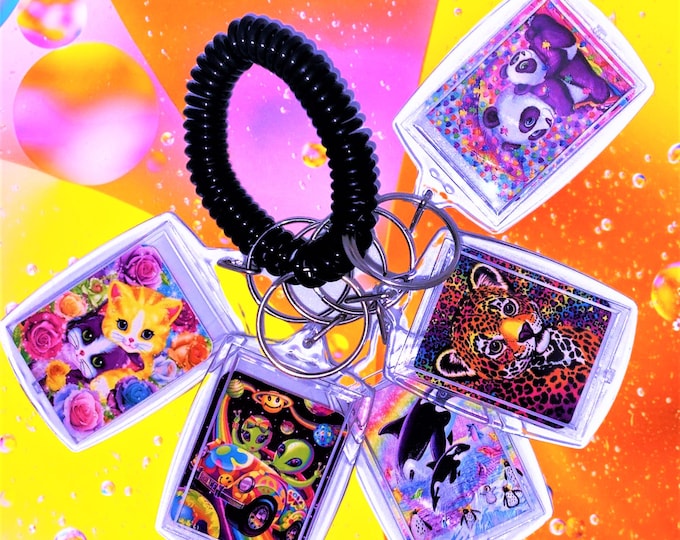 Lisa Frank Double Sided Keychains, Choose Two Designs