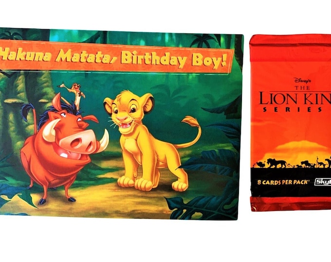 Lion King Birthday Card with Trading Card Pack (1994)