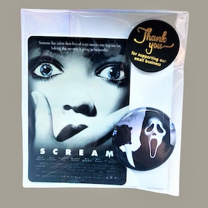 Scream Button & Sticker (Nostalgia, Favors, Retro Gifts, Party Favors, Bday Gifts)