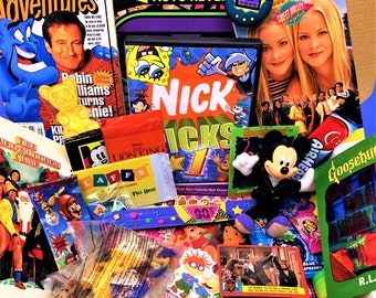 DESIGN your 90's Mystery Box! Nostalgic gift, Birthday boxes, Mystery box, 90's fan, Vintage toys, Retro 90s gift