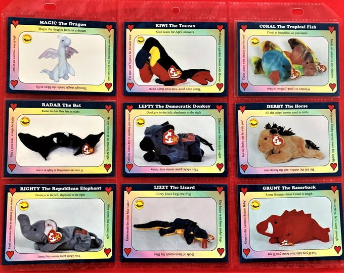 Beanie Baby (1998) Inaugural Edition Trading Cards - Choose One #55 to #111