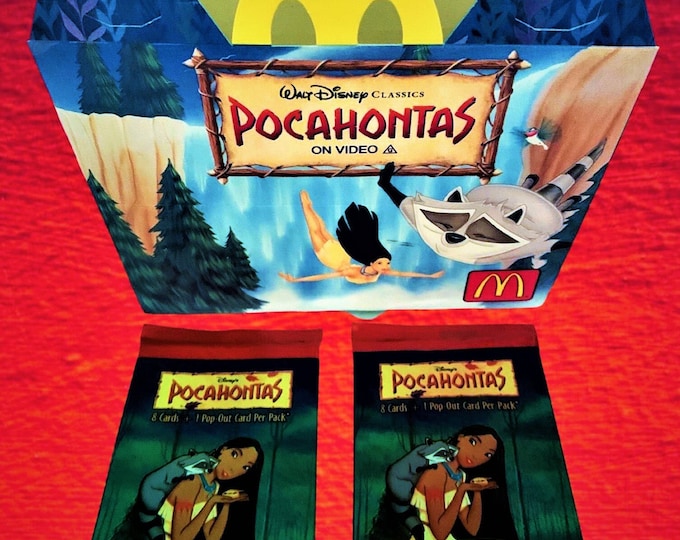 Pocahontas Vintage Australian Happy Meal Box with Two 90's Trading Card Packs