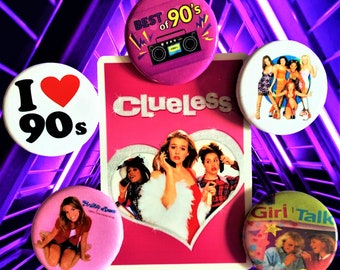 90s style Pinback buttons (5 pack), 90s pins, 90s party, Pinback Buttons