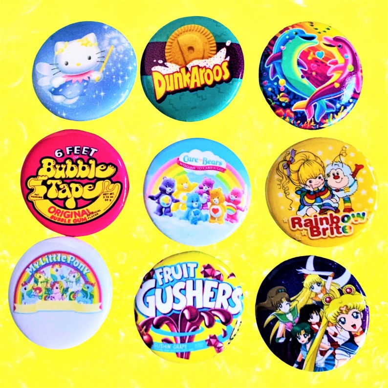 90s Style Buttons, 90s Party favors, Choose One Pinback button, 90s gift ideas, y2k, 90s pins, 90210 image 3
