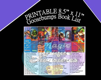 Goosebumps Book List | PRINTABLE Sheet Instant Download | PRINTABLE | Original Series 1-62 Reading Tracker