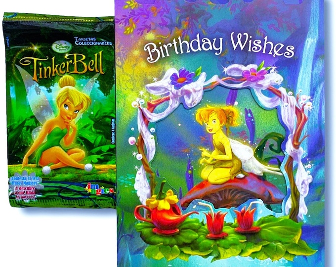 Birthday Card Tinkerbell with (Trading Card Pack in Spanish)