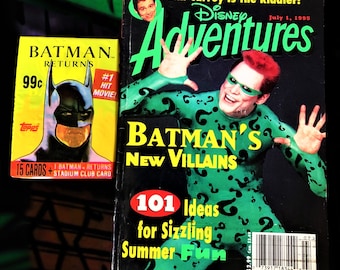 July 1, 1995, Disney adventure magazine, 90s nostalgia, Vintage, Birthday Gifts, Trading Card Pack, Batman