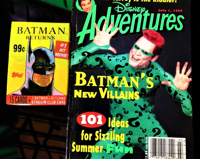 July 1, 1995, Disney adventure magazine, 90s nostalgia, Vintage, Birthday Gifts, Trading Card Pack, Batman