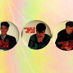 NKOTB (Three Pack Gift Set) 1.5 Inch Pin-back Buttons, NKOTB Fan Gift