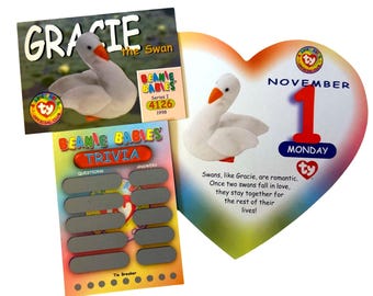 Beanie of the Day (October 31st) Spooky the Ghost), Beanie Baby Birthday Telegram Treat, Stocking Stuffers, 90s gifts