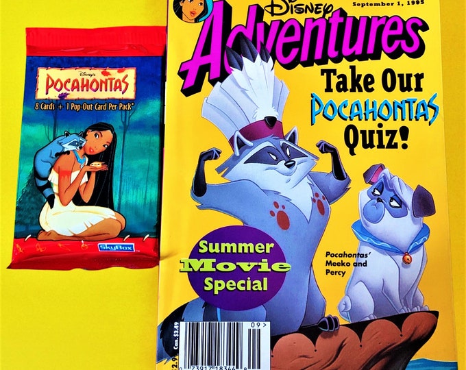September 1, 1995, Disney adventure magazine, 90s nostalgia, Vintage, Birthday Gifts, Trading Card Pack, Pocahontas