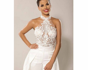 Wedding Jumpsuit With Train - Etsy