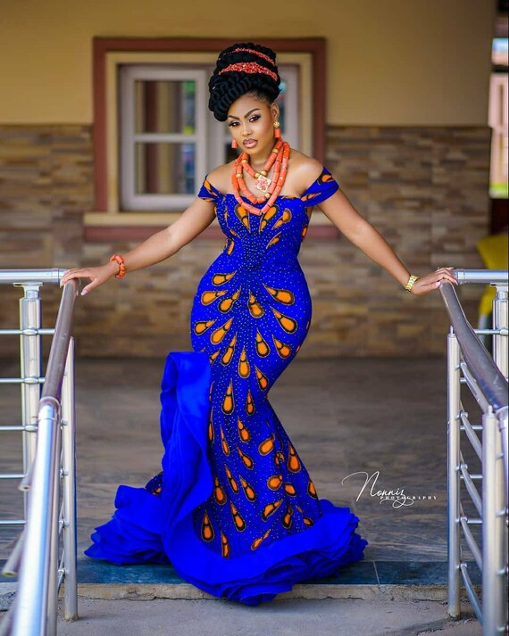 Ankara Prom Gown With High Slit African 