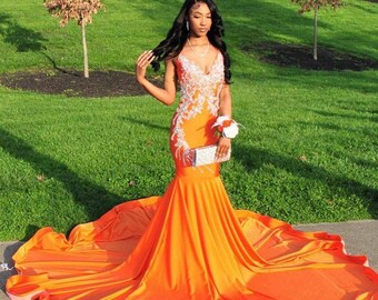 Orange Prom Dress - Etsy Australia