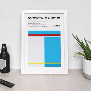 ANY TEAM! - Blackburn - Football Crest Design & Stadium Coordinates - Football Team Print