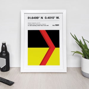 Yellow Hornets - Football Crest Design & Stadium Coordinates - Football Team Print