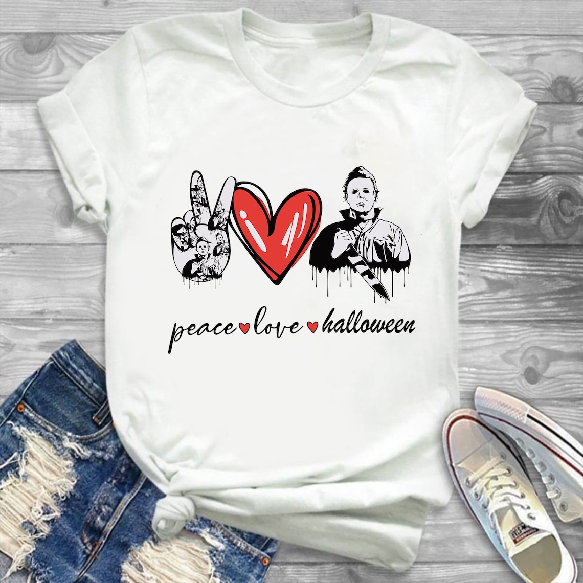 Download Peace Love Halloween SVG / Michael Myers Svg / Peace Love | Etsy