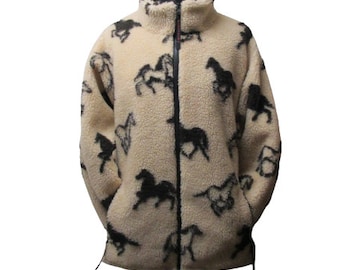 Farfield Clothing Jacket, Red With Owl Design Lined Fleece Jacket