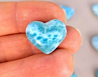Stunning Small Larimar Heart Cabochon