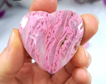 Plume agate hearts - PINK