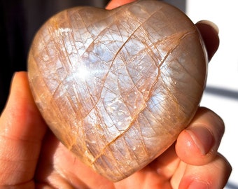 Gorgeous Peach Moonstone Hearts