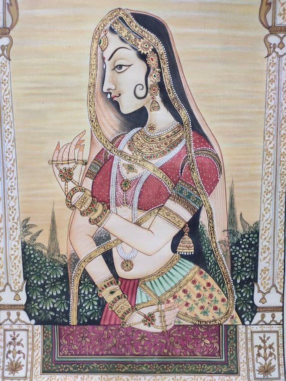 Rajasthani Lady Painting Bani Thani Painting Traditional Art
