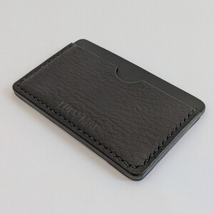 Slim Leather Card Holder in Black image 4
