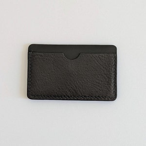 Slim Leather Card Holder in Black image 3