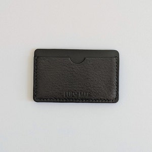 Slim Leather Card Holder in Black image 2