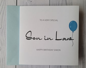 6x7.5 Inches C60 Son-In-Law White With Silver Foil Birthday Greeting Card 6x7.5 Inches C60 Son-In-Law White With Silver Foil Birthday Greeting Card