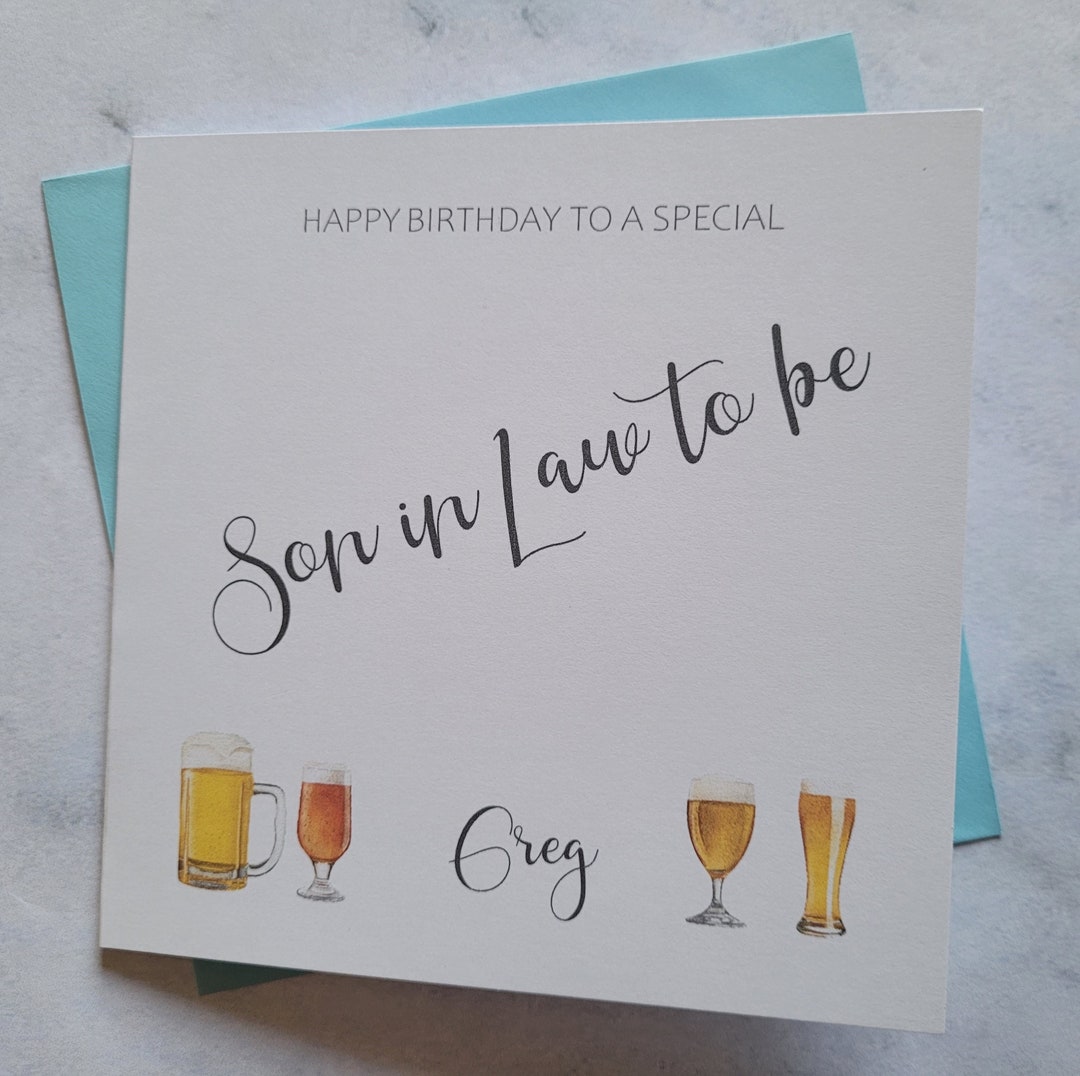 Personalised Son in Law to Be Birthday Card, Happy Birthday Card ...