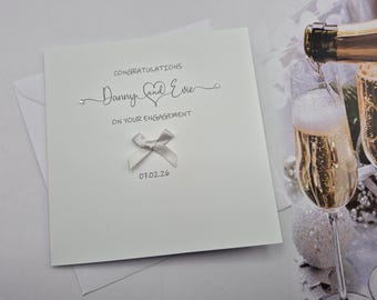 Personalized Engagement Card: Diamante Gem Keepsake