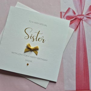 Personalised Foiled Sister Birthday Card, Happy Birthday Card, Customised Birthday Card, Custom Greetings Card