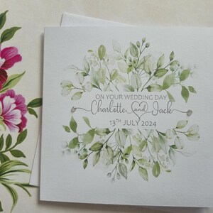 Wedding Card, Botanicals, Personalised, Customised Card,