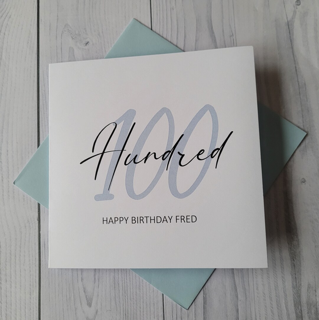 Personalized 100th Birthday Card: Custom Greetings Card - Etsy UK