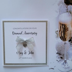 Diamond Anniversary card, 60th Anniversary, Personalised card, Customised Card, Custom Greetings Card