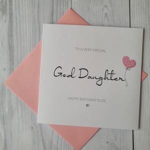 Personalised God Daughter Birthday Card, Happy Birthday Card, Customised Birthday Card, Custom Greetings Card