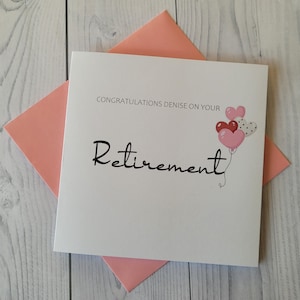 Retirement card, Personalised card, Customised Card, Custom Greetings Card