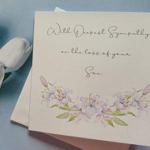 Son Sympathy card, Loss of Son, Sorry for your loss, In Deepest Sympathy, Condolences, Bereavement card