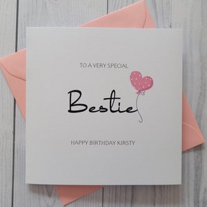 Personalised Bestie Birthday Card, Happy Birthday Card, Customised Birthday Card, Custom Greetings Card