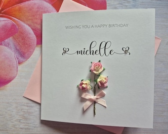 Female birthday, personalised, Customised Card, Custom Greetings Card