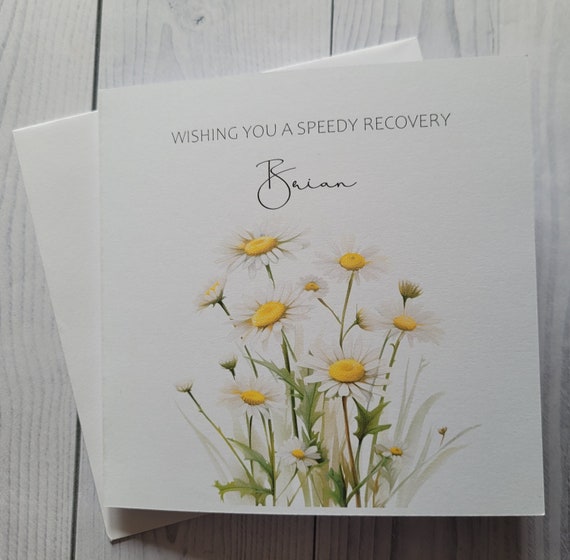Speedy Recovery card, Get Well wishes, Customised Card, Custom Greetings Card