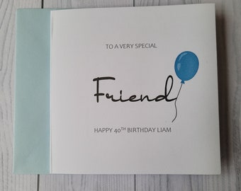 Personalised Friend Birthday Card, Happy Birthday Card, Customised Birthday Card, Custom Greetings Card