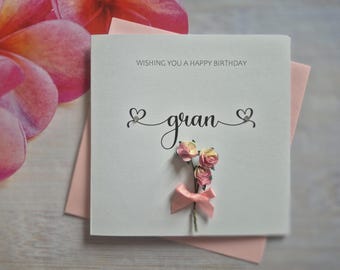 Floral Gran, Grandma, Granny Birthday Card: Custom Greeting