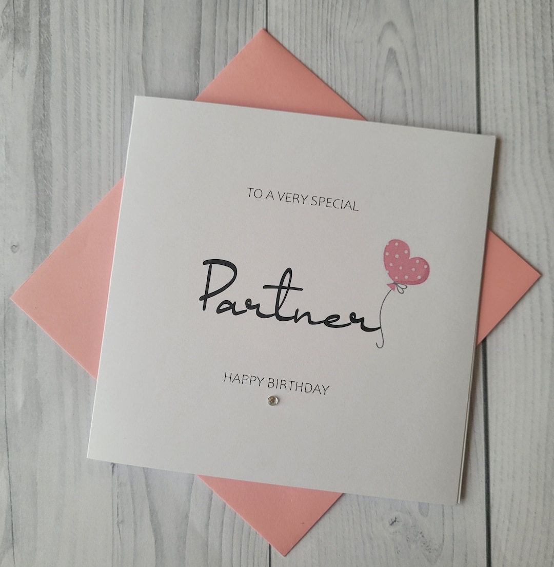Personalised Partner Birthday Card Happy Birthday Card Etsy UK