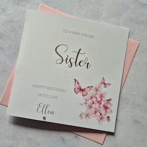 Personalised Foiled Sister Birthday Card, Happy Birthday Card, Customised Birthday Card, Custom Greetings Card
